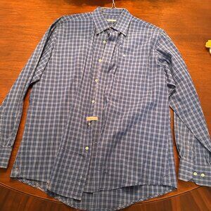 SOUTHERN TIDE Blue Plaid Button Down Long Sleeve Shirt sz L